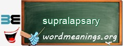 WordMeaning blackboard for supralapsary